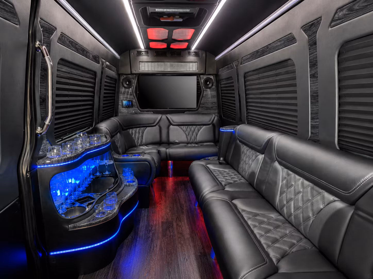 broomfield 30 passenger party bus inside